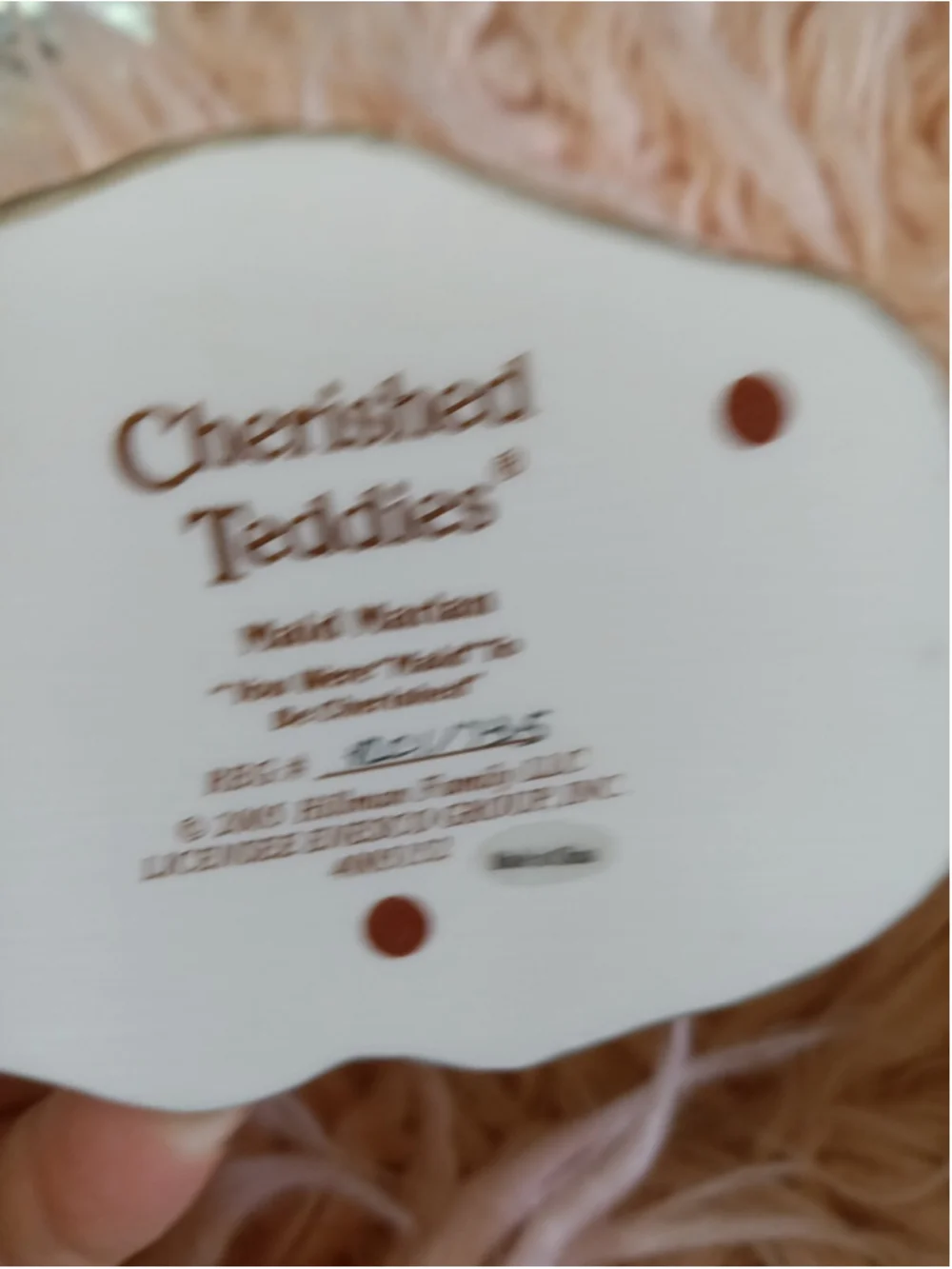 Cherished Teddies 2005 Maid Marian with Tree Mushrooms Bunny Flowers Bear